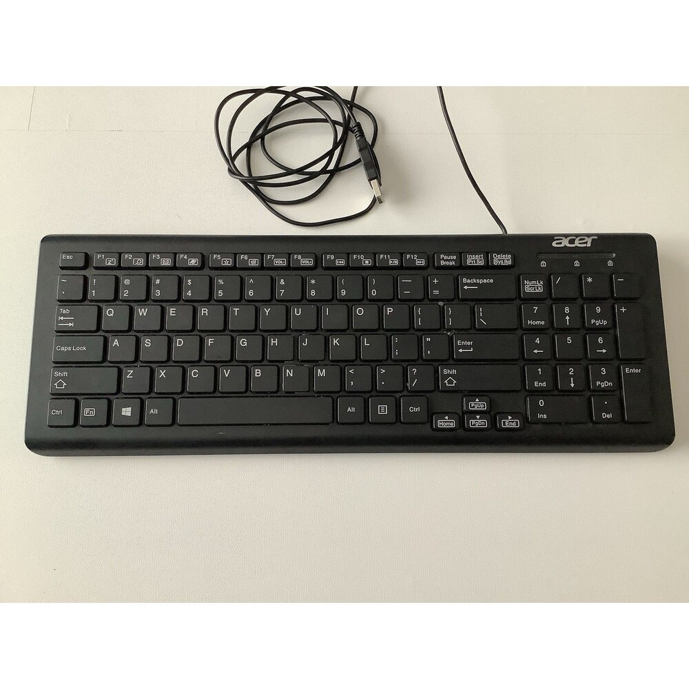 Acer Keyboard Wired USB DKUSB1P0CA Keyboard QWERTY Standard Black Pre-owned